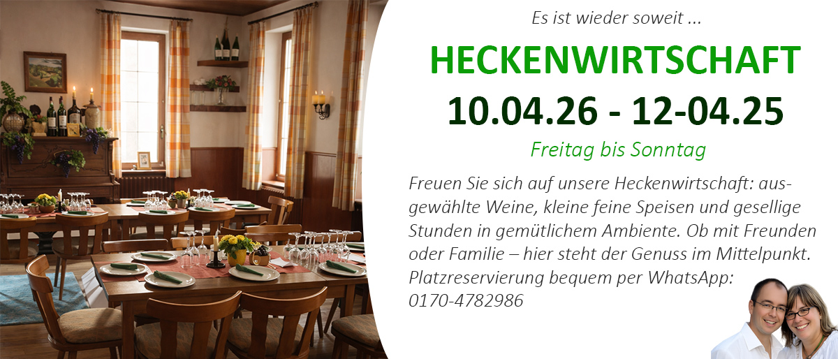 Heckenwirtschaft bzw. Besenwirtschaft in Franken bei Weinbau Frank sind tolle Events